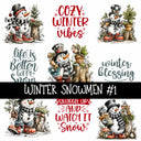 Winter snowmen Collection UV Decal sheets 2 designs