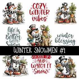 Winter snowmen Collection UV Decal sheets 2 designs