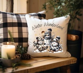 Winter wonderland snowmen pillow and towel size dtf transfers