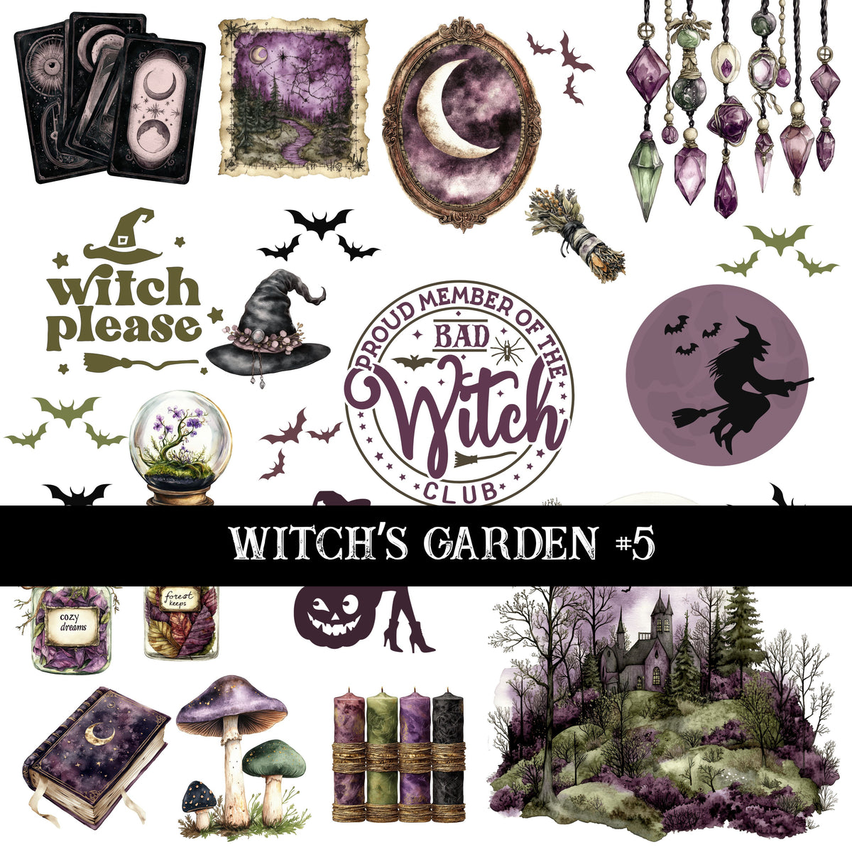 Witch's Garden Collection Decal sheets- 7 styles