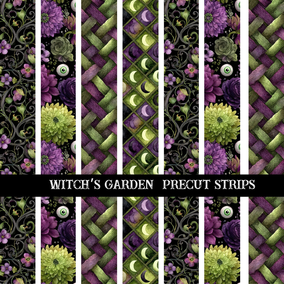 Witch's Garden precut Strips 12x12 vinyl sheet