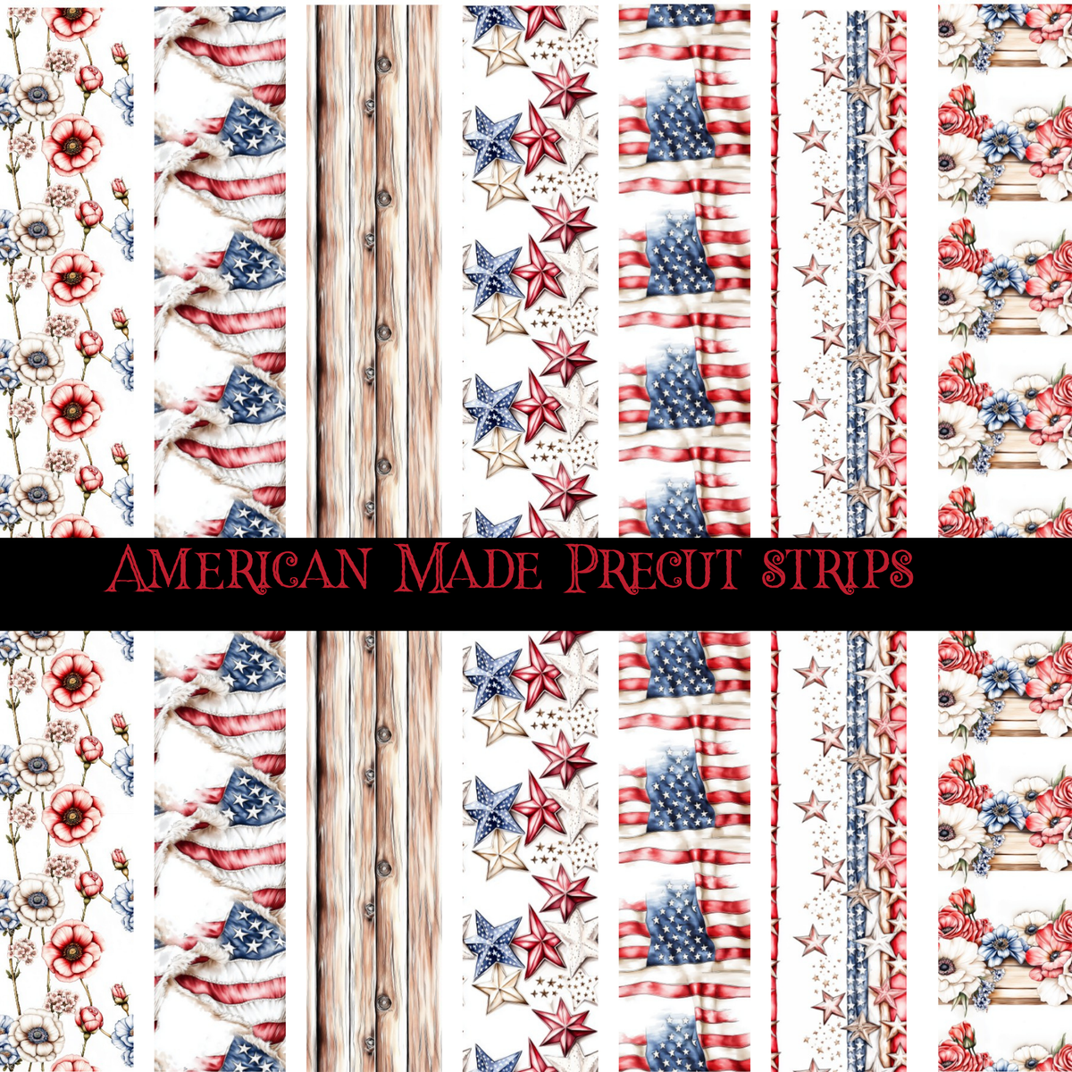 American Made precut strips 12x12 vinyl sheet