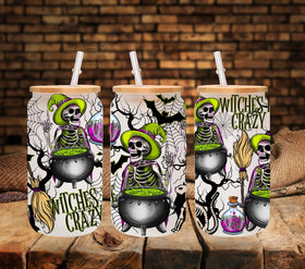 Witches Be Crazy UV DTF 16oz Libbey wrap