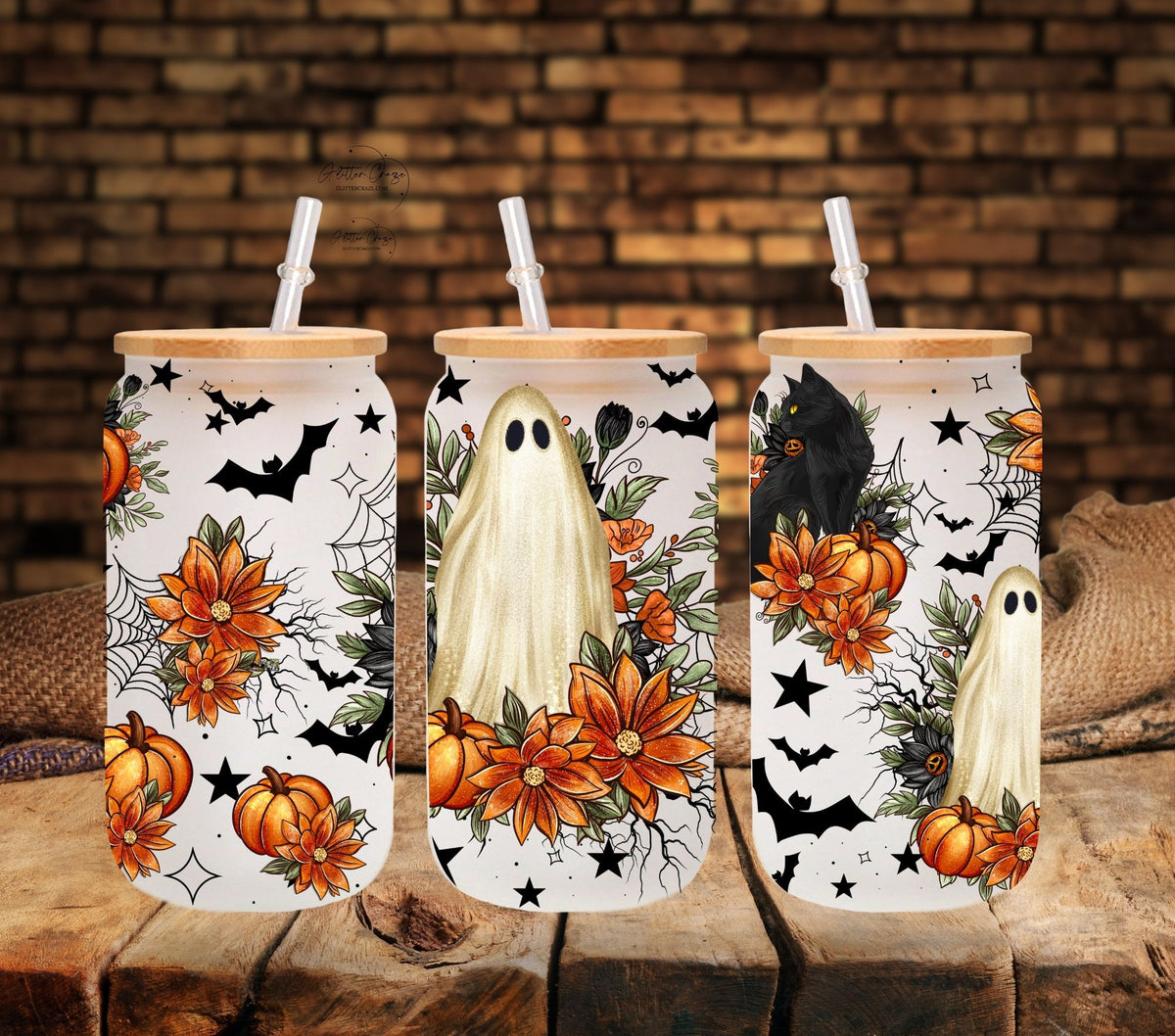 Fall Ghost UV DTF 16oz Libbey wrap