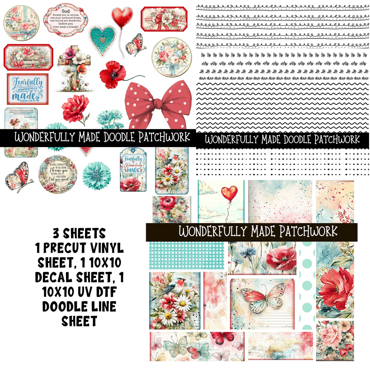 Wonderfully Made Doodle Patchwork Set