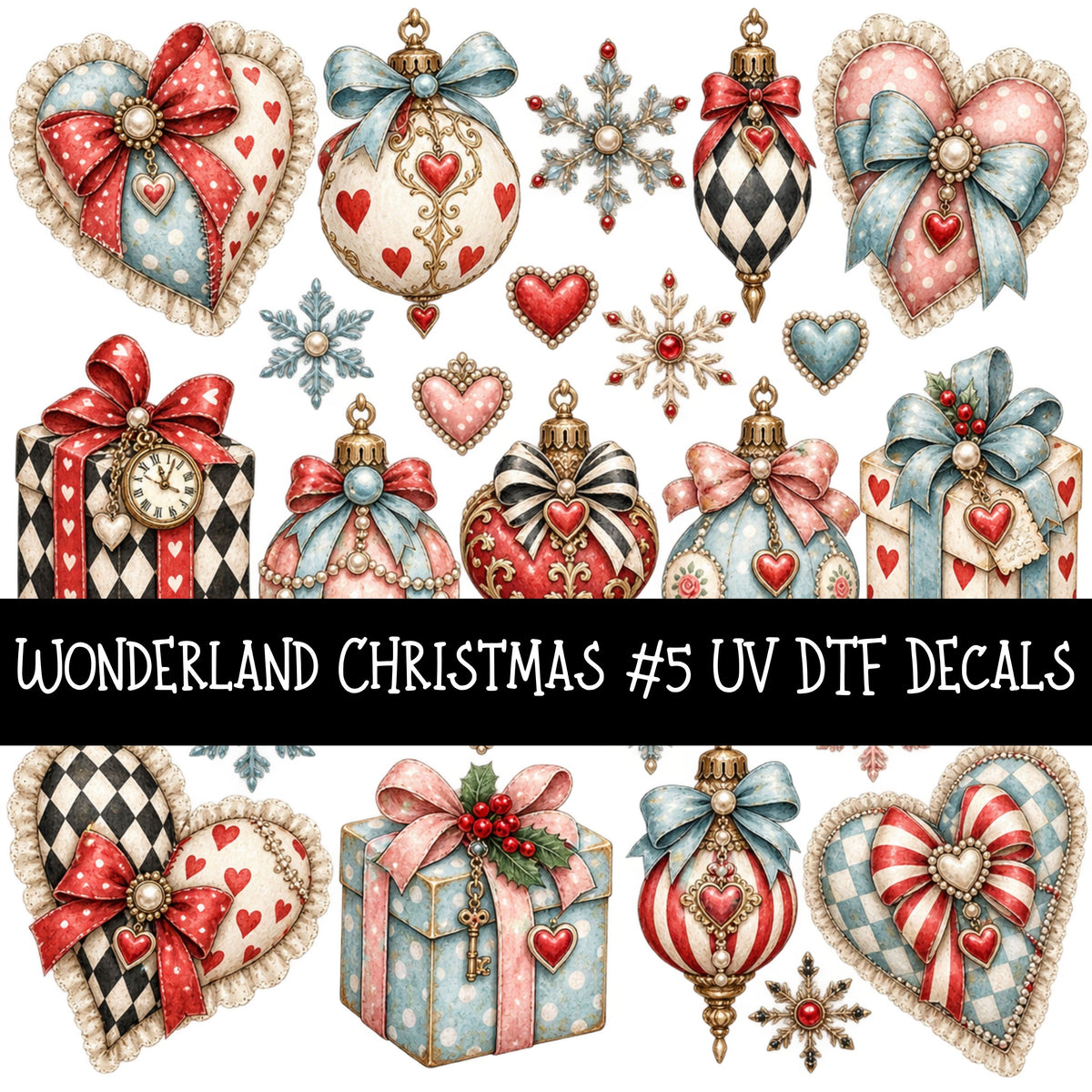 Wonderland Christmas UV DTF Decal sheets 6 Designs available