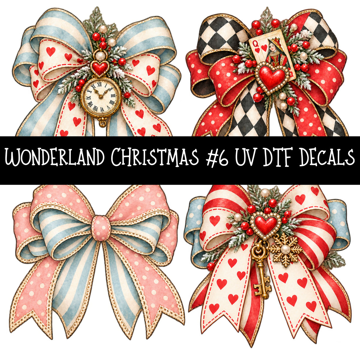 Wonderland Christmas UV DTF Decal sheets 6 Designs available