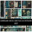 Wonderland can be a dark place Patchwork precut vinyl sheet available in 12x12 or 6x6 sizes