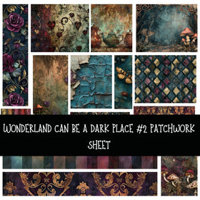 Wonderland can be a dark place Patchwork precut vinyl sheet available in 12x12 or 6x6 sizes