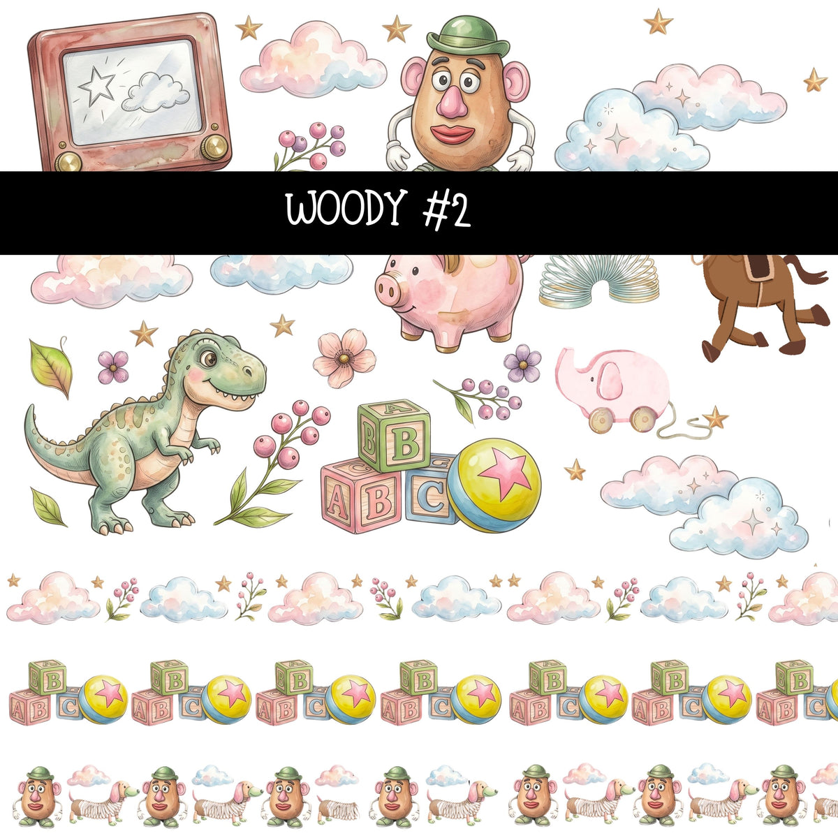 Woody Torn Pages UV DTF Decal sheets 4 Designs available