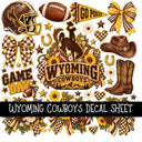 Wyoming Cowboys UV DTF Decal sheet