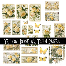 Yellow Rose Torn Pages UV DTF Decal sheets 8 Designs available