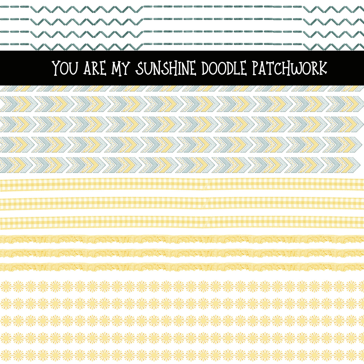 You are my Sunshine Doodle Patchwork Set