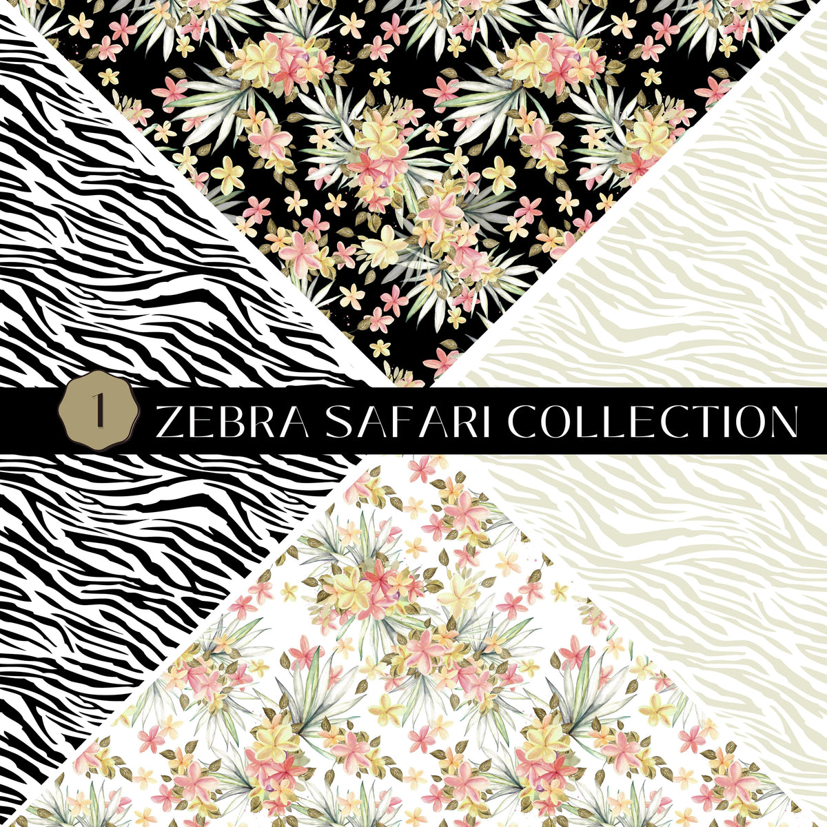 Zebra Safari precut Vsplit 12x12 vinyl sheet 2 Designs