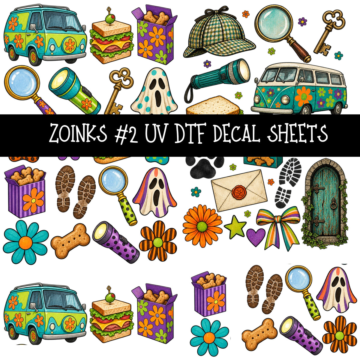 Zoinks UV DTF Decal sheets 9 Designs available