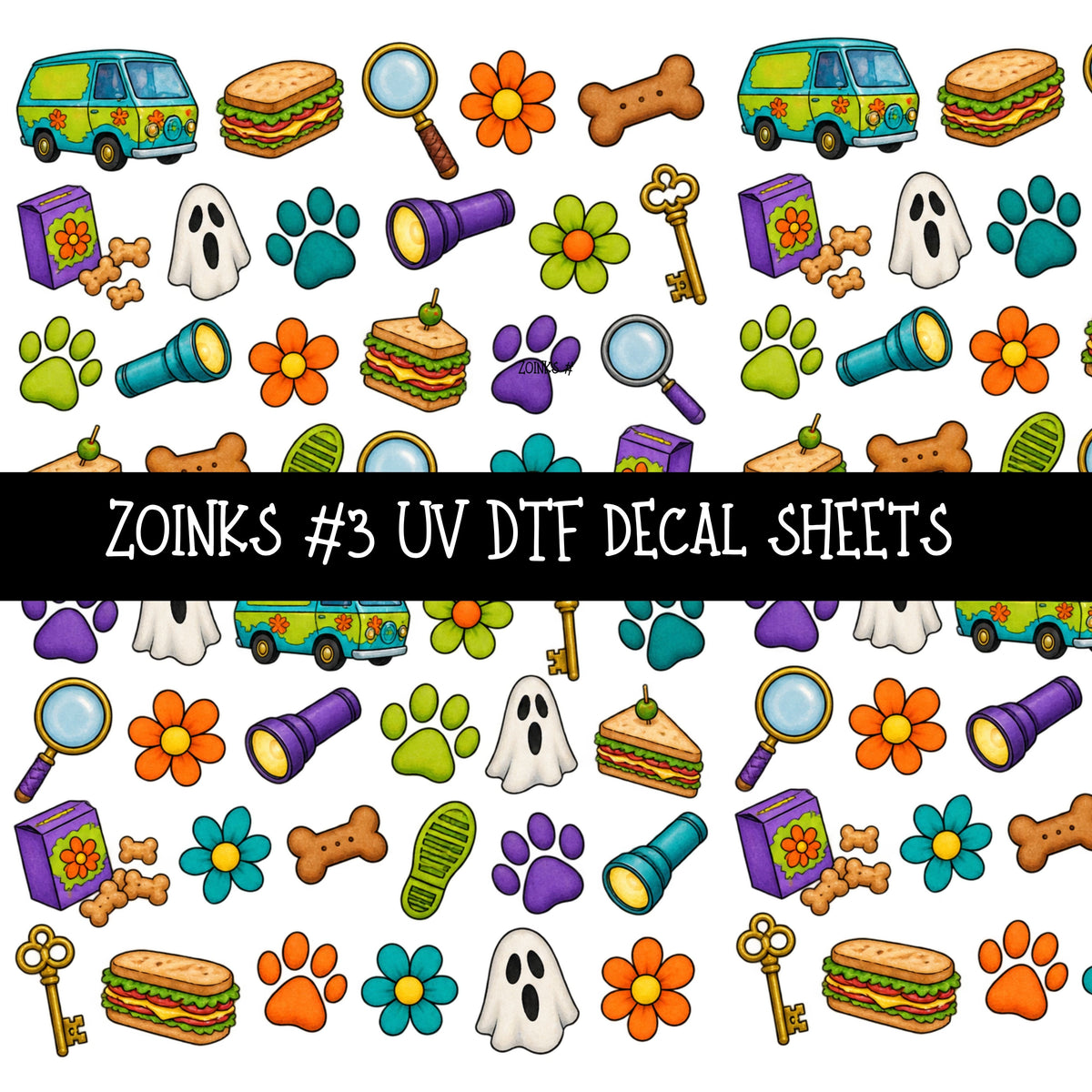 Zoinks UV DTF Decal sheets 9 Designs available