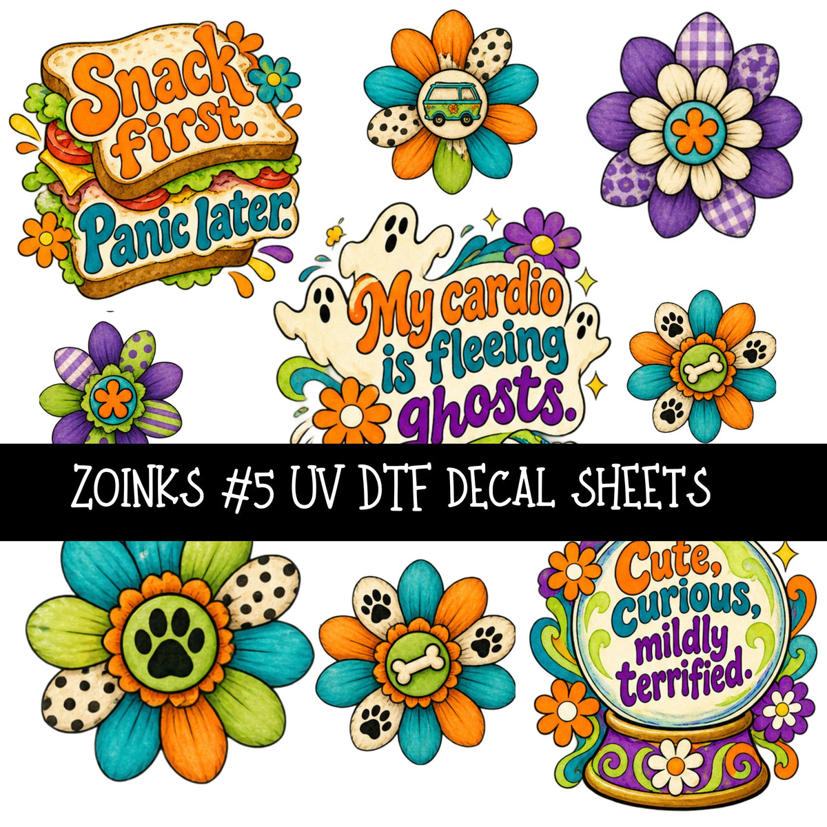 Zoinks UV DTF Decal sheets 9 Designs available