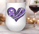 Western  Cancer awareness Heart Purple UV DTF Decals