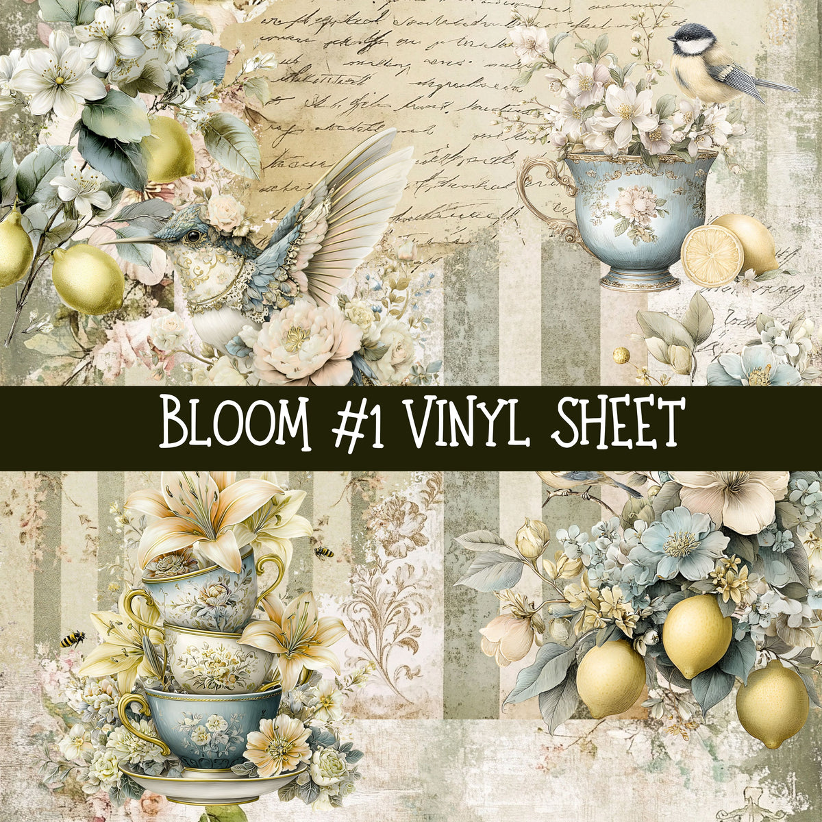 Bloom Collection vinyl sheets 3 design options to choose from