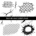 Brick and crack elements UV DTF Decal sheets 3 color Options