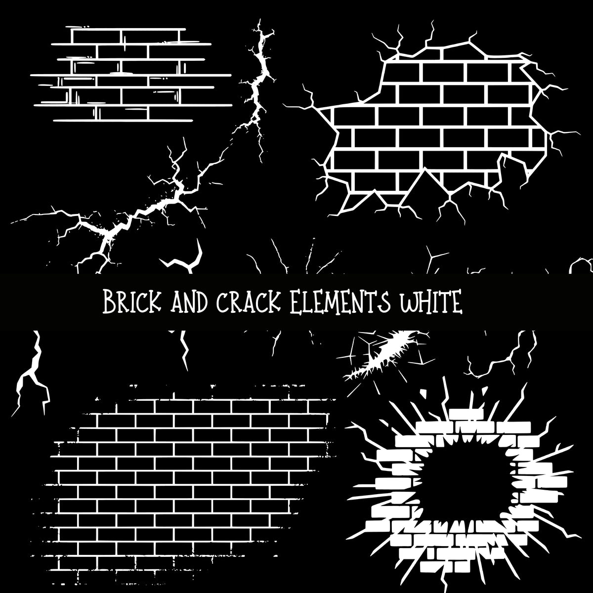 Brick and crack elements UV DTF Decal sheets 3 color Options