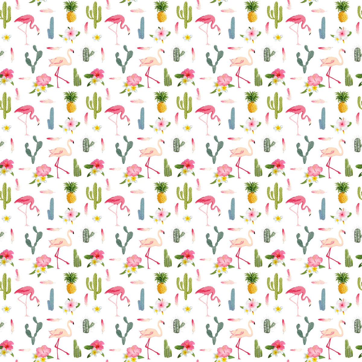 Cactus And Flamingos - Adhesive Vinyl