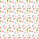 Cactus And Flamingos - Adhesive Vinyl