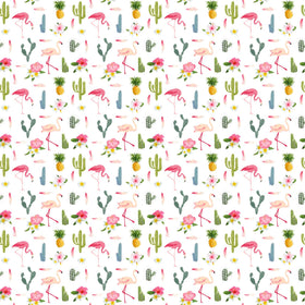 Cactus And Flamingos - Adhesive Vinyl