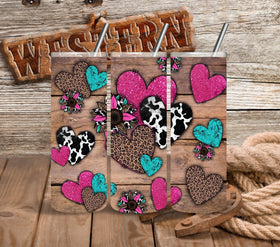Country Hearts Vinyl tumbler wraps