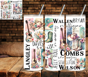 Country Singers Vinyl tumbler wraps
