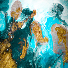 Gold And Blue Ocean - Adhesive Vinyl