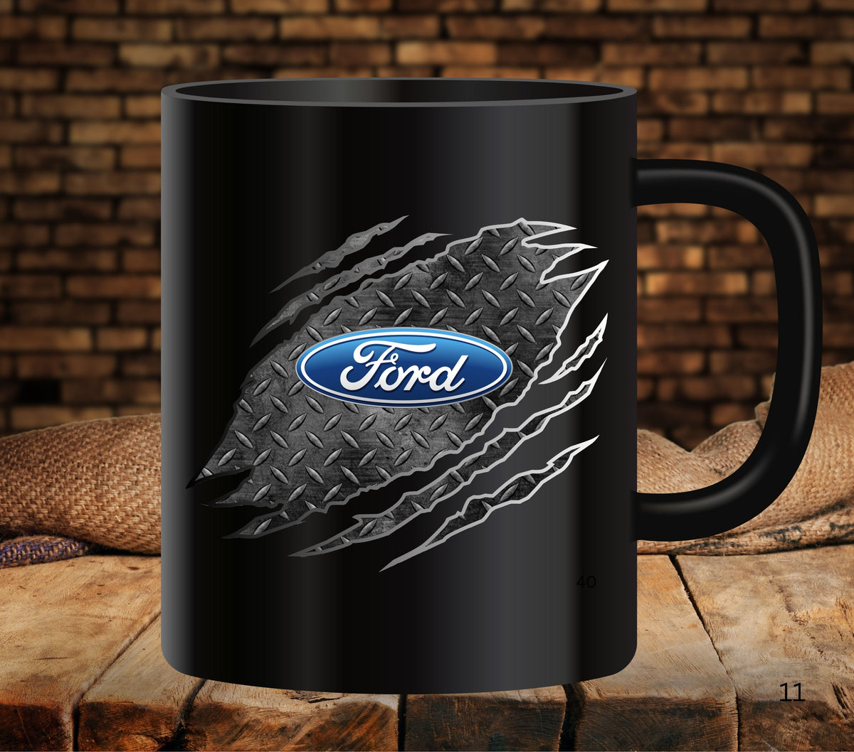 Mustang claw diamond plate UV DTF Decals