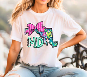 Maryland Doodle Map DTF Transfers