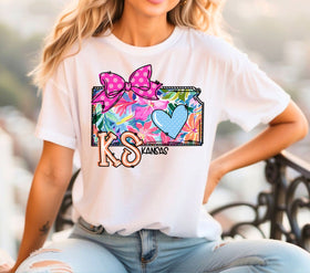 Kansas Doodle Map DTF Transfers
