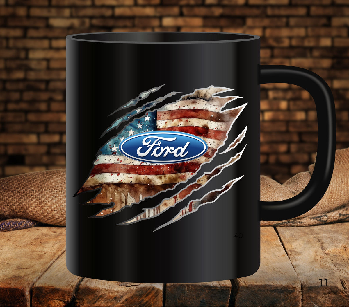 Mustang claw flag UV DTF Decals