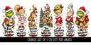 Grinch Pen wraps UV DTF Decal sheet- set of 7 Designs