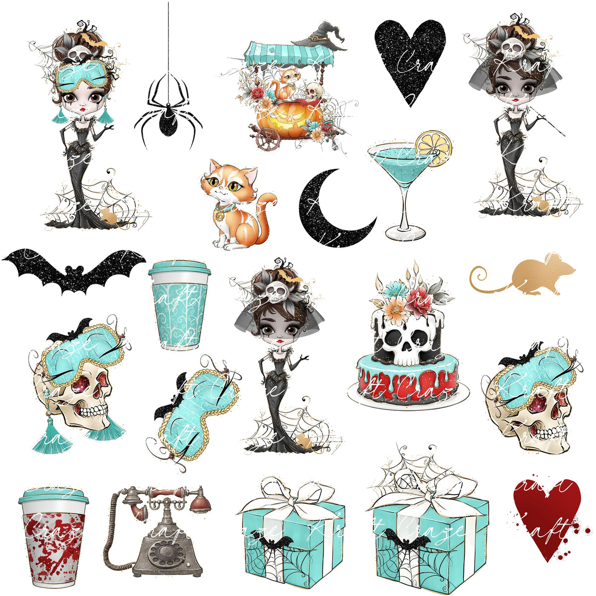 Halloween Tiffany UV DTF Decal Sheets- 6 Design Options