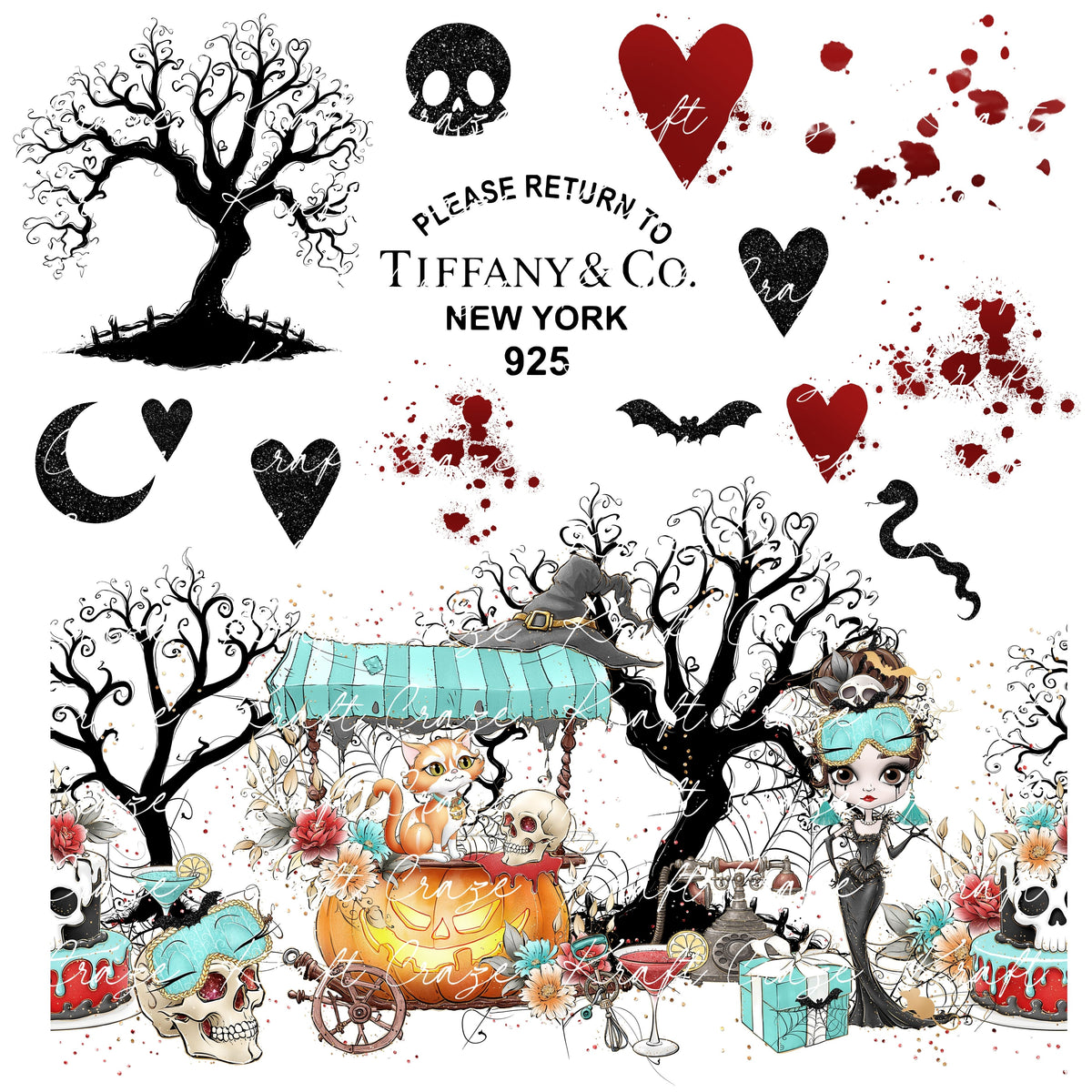 Halloween Tiffany UV DTF Decal Sheets- 6 Design Options