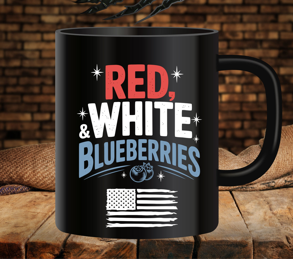 Red white and blueberries with flag UV DTF Decals