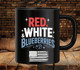 Red white and blueberries with flag UV DTF Decals