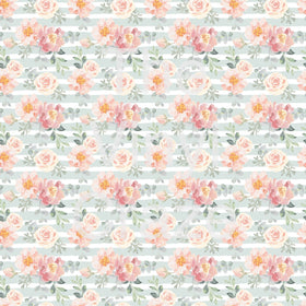 Green Striped Peonies Adhesive Vinyl