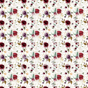 Gold And Burgundy Floral Adhesive Vinyl