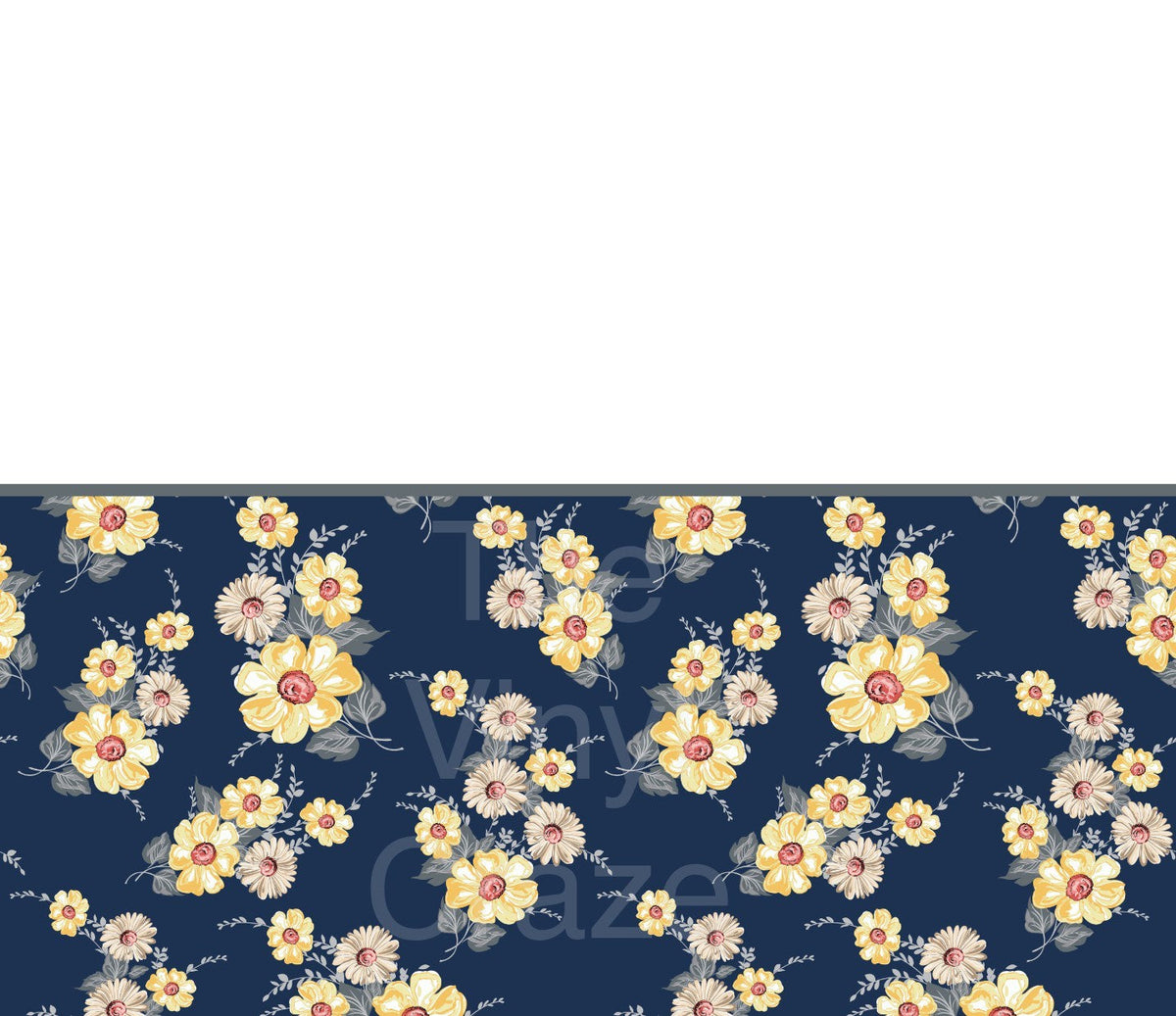 Flowers On Navy/White Skinny Wrap