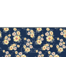 Flowers On Navy/White Skinny Wrap