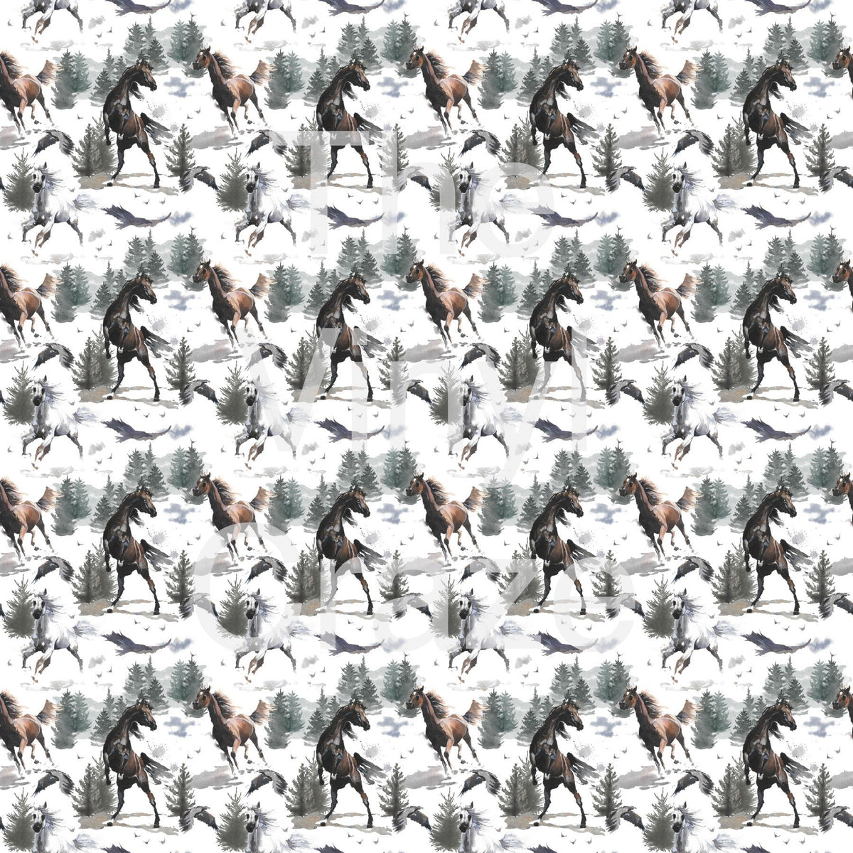 Watercolor Mustang Adhesive Vinyl