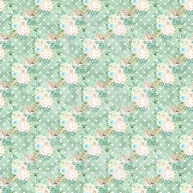 Green Watercolor Floral Hearts Adhesive Vinyl