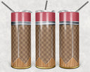 Mens Pencil Brown Gingham 20 oz Skinny Adhesive Vinyl Wrap