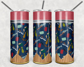Mens Pencil Glasses and Tie 20 oz Skinny Adhesive Vinyl Wrap