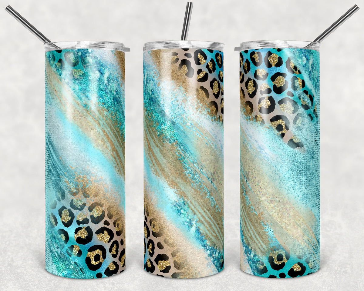 Teal Milkyway Vinyl Wrap for 20oz straight