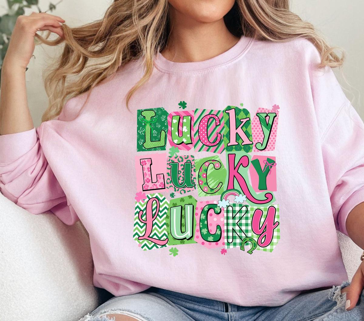 Lucky Lucky Lucky Knit DTF Transfers